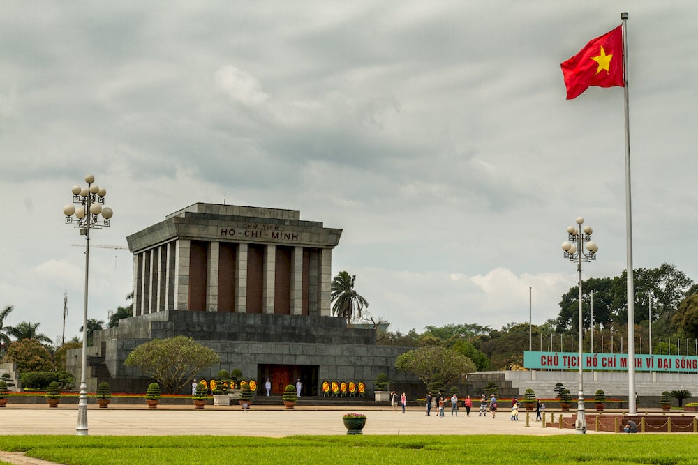 Ho Chi Minh Mausoleum honors the national leader with a solemn resting place in the heart of the capital